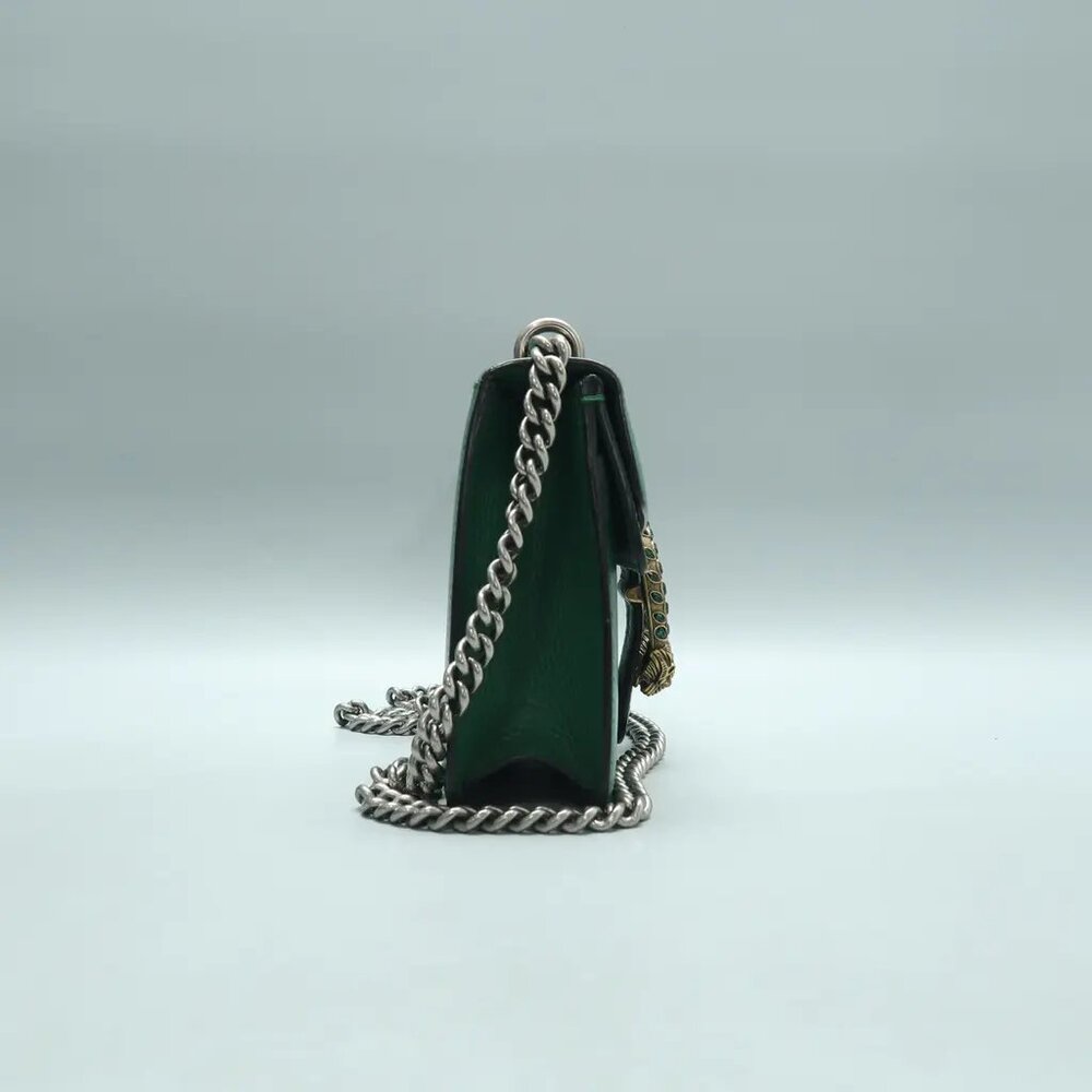 GUCCI Dionysus Green Leather Shoulder Bag 924-012525 - Picture 4 of 12